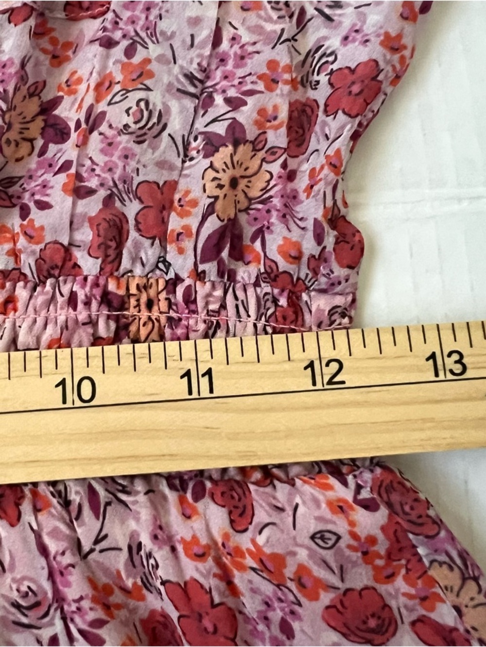 NWT Hale Bob Edna Floral Ruffled Handkerchief Dress Smocked Waist Small - Picture 14 of 15